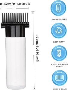 Brosse à cheveux en plastique à presser avec logo personnalisé, brosse démêlante humide et sèche, bouteilles d'applicateur d'huile pour cheveux avec échelle graduée - Product Image 4