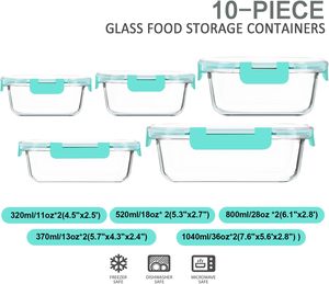 Nouveau Contenant Alimentaire en Verre 2025, Design Haut de Gamme, Compatible Micro-ondes, Anti-fuite, Couvercle Amovible, Lavable au Lave-vaisselle, Écologique, Prix Bas - Product Image 2