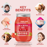 OEM Groothandel Superfood Zeewiergel Biologisch Supplement Fruitgevulde Gedroogde Aardbeien Gel Private Label Echte Zeewiergel