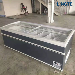 Congélateur commercial pour île de glaces de supermarché avec porte coulissante <span class=keywords><strong>en</strong></span> verre sur le dessus, conteneur de congélation à vendre - Product Image 4