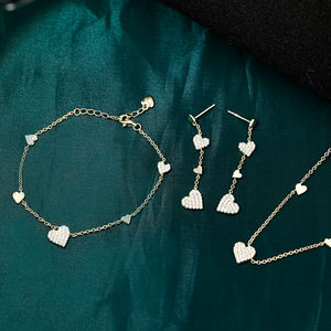 Grace Jewelry Dubai <b>Cheap</b> Wedding Bridal 18K Gold Plated Zircon Bracelet Ring Necklace and <b>Earrings</b> Jewelry Set for Woman - Product Image 1