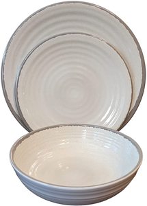 Ensemble de 12 assiettes et bols en mélamine incassables et légers pour le Patio et les activités de plein air - Product Image 6