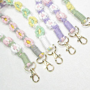 Accessoires vintage, cordon de <span class=keywords><strong>téléphone</strong></span> portable en coton tissé, cordon de <span class=keywords><strong>téléphone</strong></span> portable en coton tressé, sangle d'épaule en coton tressé, porte-clés - Product Image 2