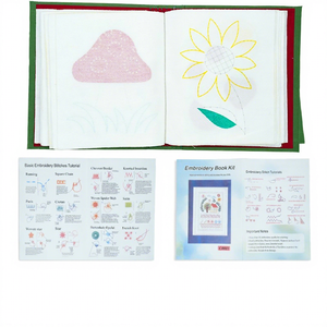 Kit de broderie DIY : Livre d'échantillons de points de croix, guide de pratique de couture sur tissu de lin pour débutants - Product Image 3