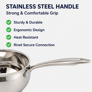 Ensemble de 10 ustensiles de cuisine en acier inoxydable, finition satinée, couvercles en verre trempé, poignées rivetées en acier inoxydable, compatible gaz, induction, électrique, vitrocéramique, lave-vaisselle - Product Image 5