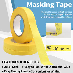 Ruban de papier de peintre à usage général en crêpe jaune d'approvisionnement personnalisé en gros pour tous les besoins de peinture automobile - Product Image 5