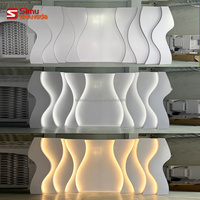 Support de toile de fond mural incurvé LED sur mesure, panneau ondulé en PVC blanc pour décoration de scène de mariage, idéal pour les entreprises de location