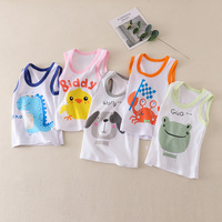 Débardeur d'Été Décontracté pour Bébés Garçons et Filles, Fines Bretelles en Coton avec Motif Dessin Animé, 100% Coton