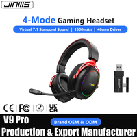 Casque de jeu sans fil JINMS V9 Pro OEM ODM 2.4G Son Surround 7.1 Haut-parleur 40mm Autonomie 150H Micro détachable Vente en gros