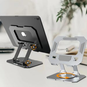 17-baru Tablet logam campuran aluminium dan dudukan <span class=keywords><strong>Notebook</strong></span> 360 ° angkat, berputar, lipat, portabel dan penambah tinggi dudukan logam - Product Image 1