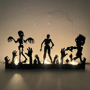 Portacandele di Halloween in ferro battuto cavo, decorazione da tavolo a forma di zucca, scheletro <span class=keywords><strong>e</strong></span> fantasma - Product Image 5