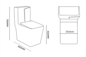 KD-19CTD Fancy hình vuông gốm Modular nhà vệ sinh và phòng tắm phong cách phương Tây màu đen đá cẩm thạch thiết kế một mảnh Nước Tủ quần áo - Product Image 3