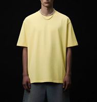 T-shirt pour homme en coton 100% de taille extra-large 260g, tricoté, coupe ample, respirant, couleur unie, logo personnalisé High Street