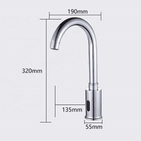 Robinet de cuisine mural moderne intelligent à trou unique avec poignée unique, mélangeur d'eau chaude/froide, capteur tactile, douchette extractible