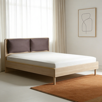 Meubles clés en main pour hôtel, lit en bois confortable et élégant pour chambre à coucher