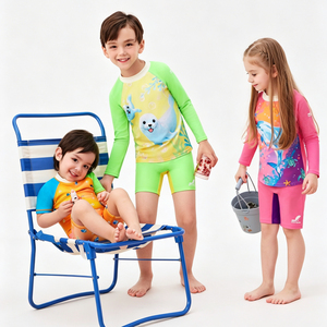 <span class=keywords><strong>Maillot</strong></span> <span class=keywords><strong>de</strong></span> <span class=keywords><strong>bain</strong></span> deux pièces pour garçons et filles, protection solaire UPF 50+, manches longues, design <span class=keywords><strong>de</strong></span> sécurité haute visibilité, <span class=keywords><strong>3</strong></span>-6 <span class=keywords><strong>ans</strong></span>, plage, intérieur et extérieur - Product Image 1