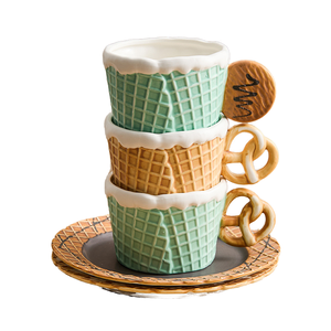 Juego de Tazas y Platos de Porcelana con Forma de Galleta, Diseño Clásico, Novedad del Fabricante, para el Regreso a Clases - Product Image 2