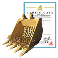 Godet squelette pour excavatrice PC350/CAT335, 1,5 m³, pour le nivellement du gravier, le tri et le criblage des matériaux, et la séparation des roches du sol.