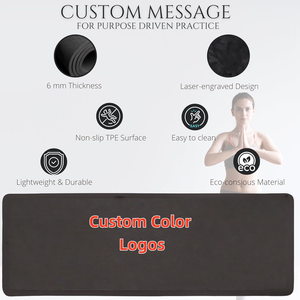 Tapete de Yoga Personalizado con Logotipo, Ecológico, de Caucho Natural y NBR, 10 mm de Grosor, Resistente a las Manchas, Duradero, con Correa de Transporte - Product Image 2