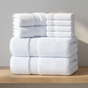 Ensemble de serviettes de bain en tissu éponge blanc ORCHID, doux, absorbant, écologique, pour la maison, l'hôtel, le spa - Product Image 1