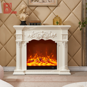 <span class=keywords><strong>Chimenea</strong></span> <span class=keywords><strong>Eléctrica</strong></span> Personalizada con Marco de Madera Tallado en Blanco, <span class=keywords><strong>Chimenea</strong></span> <span class=keywords><strong>Eléctrica</strong></span> con Borde de Madera - Product Image 1