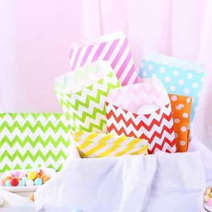 Christmas Paper Treat <b>Bags</b> Christmas Holiday Sharp Bottom Party Favor <b>Bags</b> for Goody Candy Cookie Buffet - Product Image 3