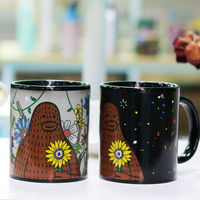 Logo personnalisé eau chaude couleur changeante tasses à café en gros 11 Oz tasse à café en céramique