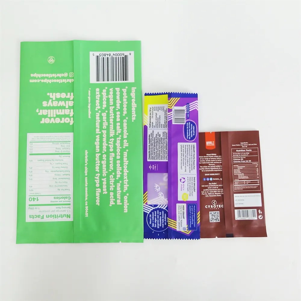 नई थोक फैक्टरी खाद्य ग्रेड प्लास्टिक नाश्ता पनीर बर्फ Lolly बैग वापस सील गर्मी सील कस्टम बच्चों नाश्ता पैकेजिंग थैली