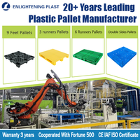 Palette en plastique moulée par injection 1100x1100 avec surface antidérapante pour entrepôt automatisé