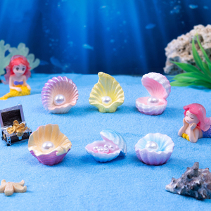 Cute Pearl Shell Painting Resin Artistic Painted Micro Ornament 100pcs Home Decor Fairy Garden <b>Miniatures</b> Doll House Furniture - Product Image 5