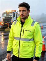 Veste de sport pour homme, veste imperméable d'hiver, veste softshell pour homme, veste coupe-vent pour homme avec bande réfléchissante haute visibilité