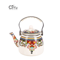 Bouilloire et théière en émail de luxe turque de haute qualité, 1,5/2/3/5/7 L, ensembles de théière et de cafetière en émail