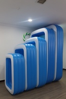 Großer, Langlebiger, Umweltfreundlicher PVC-Rechteckiger Faltbarer Aufblasbarer Tragbarer Swimmingpool für Kinder, Innen- und Außenbereich, Garten
