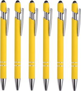 2 in 1 Stylus Touch Screen Click <b>Ballpoint</b> <b>Pen</b>, Soft Rubber Matte Grip Retractable Advertising Signature <b>Pen</b> Custom Logo - Product Image 2