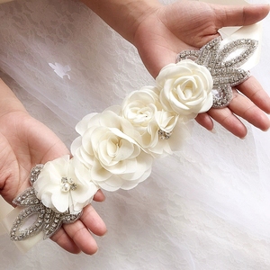 Cinturón de Perlas y Rosas para Boda, Faja de Seda con Flores para Dama de Honor, Vestido de Maternidad, Sesión de Fotos, Decoración para Despedida de Soltera, Accesorio para la Cintura - Product Image 2