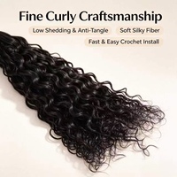 Lots de Cheveux Humains Indiens Vierges Non Traités à 100 %, Ondulés (Water Wave), avec Closure, Noir Naturel, Vente en Gros