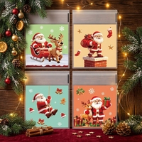 Sacs autocollants transparents en OPP imprimés pour Noël, pochettes auto-adhésives en plastique transparent pour fêtes, cadeaux, friandises, biscuits et bonbons