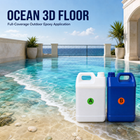 Colle époxy AB résistante aux UV, résine liquide transparente comme du cristal pour tables en bois d'extérieur et revêtement de sol artistique 3D