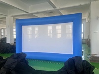 Écran de projection gonflable portable d'extérieur en tissu Oxford, pliable, silencieux, pour projection avant/arrière, 52x30, pour jardin