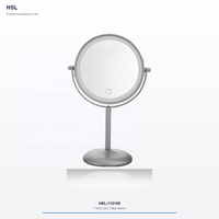 Miroir de table LED rond de 7 pouces avec grossissement 1X/7X, variateur tactile, lumière à mémoire 3 couleurs, rechargeable Type-C 1000 mAh