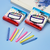 Bougies d'anniversaire spirales arc-en-ciel rayées, inodores, anti-goutte, multicolores pour gâteaux, idéales pour les fêtes de Pâques, vente en gros