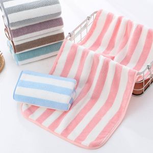 Wholesale Custom Logo Eco-Friendly Quick-Dry Ultra-Soft Ultra-Fine Fiber Coral Face <b>Towel</b> Striped <b>Pattern</b> Square Design Hotel - Product Image 2