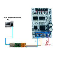 Eletechsup N43IC04 4-20MA/0-5V/0-10V Módulo Regulador de Voltaje de 4 Canales para Adquisición Analógica de Corriente/Voltaje RS485 Modbus RTU B484