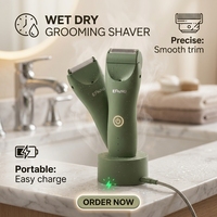 Tondeuse Électrique Rechargeable Homme Wet & Dry pour Corps, Poitrine, Jambes et Aisselles