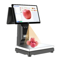 Sistema POS Todo en Uno con Escáner para Android y Windows 10, Máquina de Inventario y Caja Registradora con Báscula para Tienda de Abarrotes