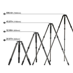 <span class=keywords><strong>Grand</strong></span> trépied en fibre de carbone robuste, nouveaux trépieds de caméra vidéo professionnels de conception - Product Image 6