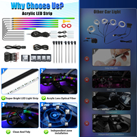 Kit d'éclairage d'ambiance pour voiture Symphony en gros, 6/10/14/18/22 en 1, LED RGB, contrôle par application, bande lumineuse acrylique, lampe d'ambiance