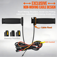 Poignées de guidon chauffantes pour moto WUPP 7/8, DC12V universelles, 5+1 niveaux de chauffage en silicone avec contrôle ACC et fonction mémoire