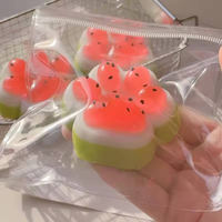 Jouet anti-stress patte de chat pastèque, jouet sensoriel, Mochi Squishy, jouets à presser pour soulager le stress