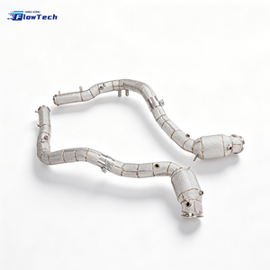 ท่อลงแรงดันสูง FlowTech T304 สแตนเลสสตีล พร้อมแผ่นกันความร้อน สำหรับ Mercedes G63 AMG W465 M177 4.0T V8 - Product Image 6